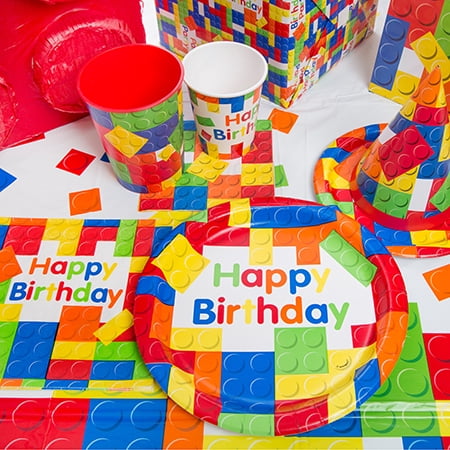 18" Block Party Square Foil Balloon Garçons Anniversaire building brick nouveau décoration